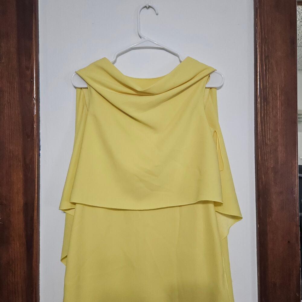 Escada Yellow Drape Front Layered Sleeveless Top Size 32 XS Womens Elegant - Picture 4 of 7
